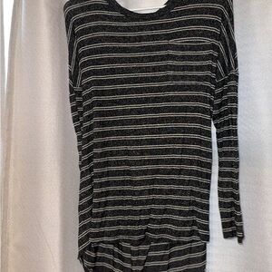 A New Day Black and White Striped Top